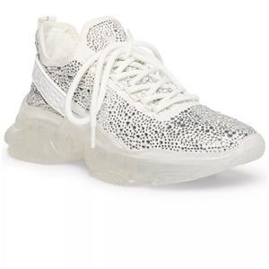 Women’s Steve Madden Maxima Rhinestone Trim Trainer Sneakers